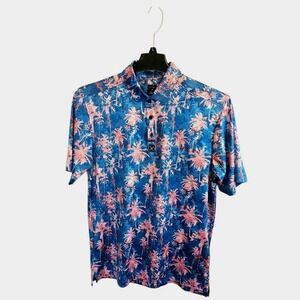 Con.Struct  Men's Medium Quick Dry Performance‎ Polo Shirt Tropical Golf